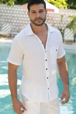 Blanco By Nature Lino Button Down Shirt><noscript><img width=