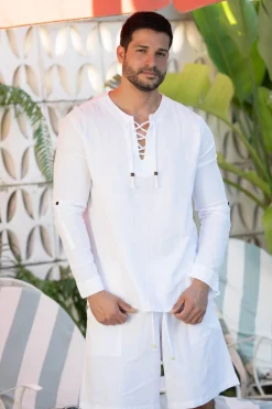 Blanco By Nature Milos Laced Long Sleeve Top> Shop Men